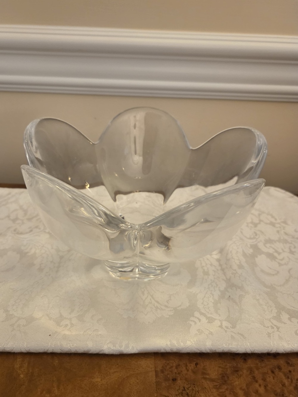 Orrefors Kosta Boda Clear Glass Petal Bowl